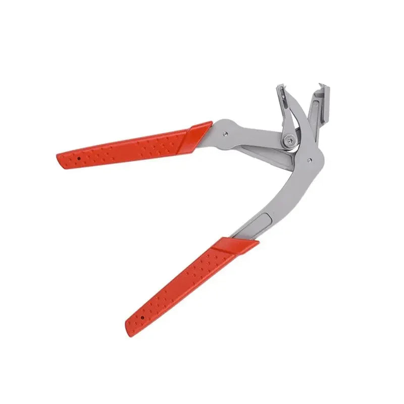 Universal Trim Clip Removal Pliers - Top-down view of trim clip pliers showing jaw profile and red grip handles | Wrench Haus