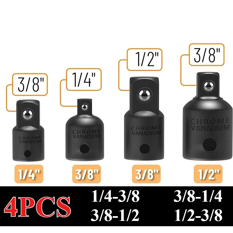 Swivel Impact Socket Joint Adapter - 4-Piece Adapter & Reducer Set, 1/4" 3/8" 1/2" Drive | Wrench Haus