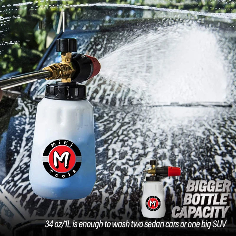 Snow foam cannon nozzle adjustment settings