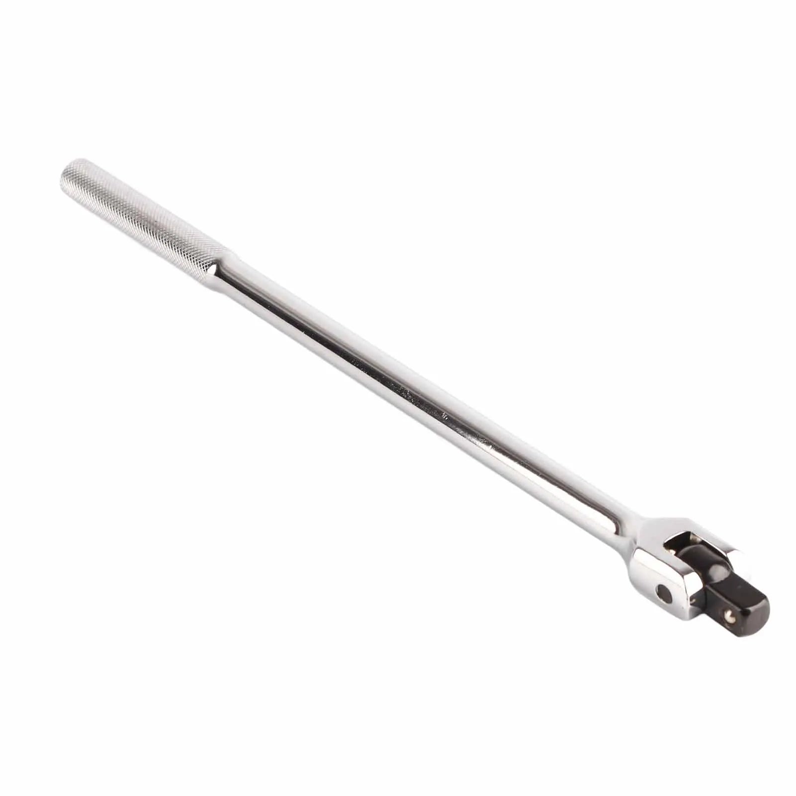 1/2" Drive Flexible Breaker Bar - Chrome finish breaker bar angled showing flexible swivel head detail | Wrench Haus