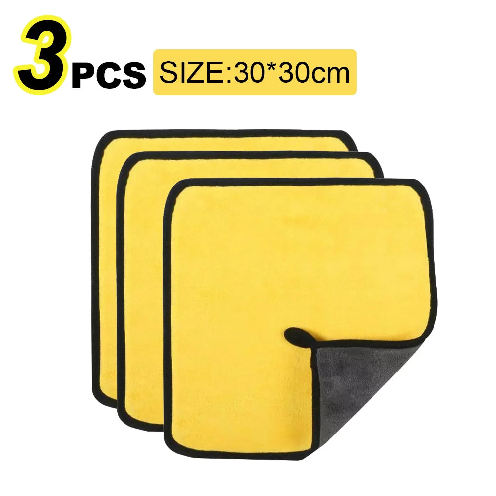 Hemmed Microfiber Car Wash Towel - 30x30cm & 60cm Drying Cloths