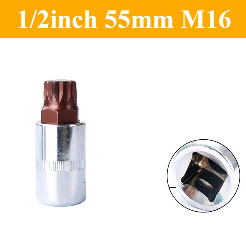 12-teiliger Vielzahn-Steckschlüsselsatz M5–M18 | 1/2"-Antrieb