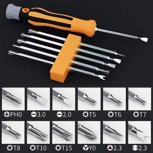 Magnetic screwdriver bits close-up