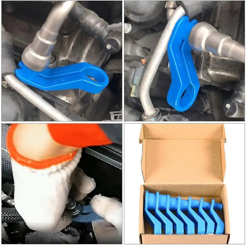 A/C and transmission cooler line disconnect tools, set overview | Wrench Haus