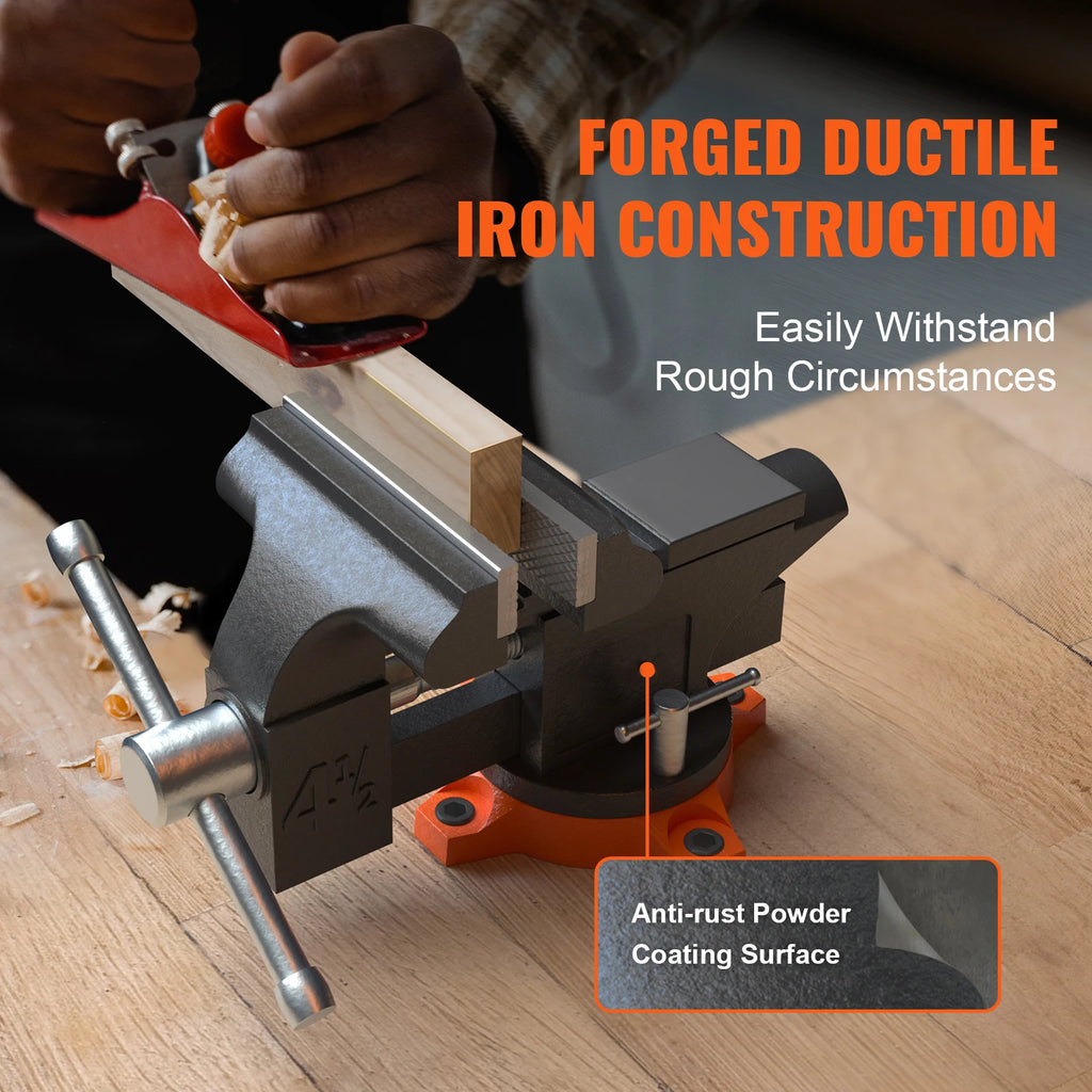 Bench Vise - Cast Iron Swivel Base Workshop Tool | Wrench Haus