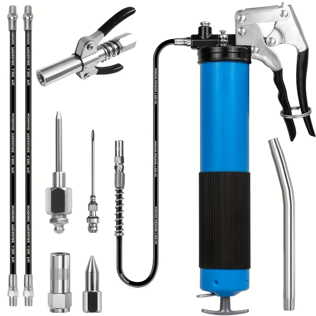 Grease Gun Kit 7000 PSI - Pistol Grip Flex Hose | Wrench Haus