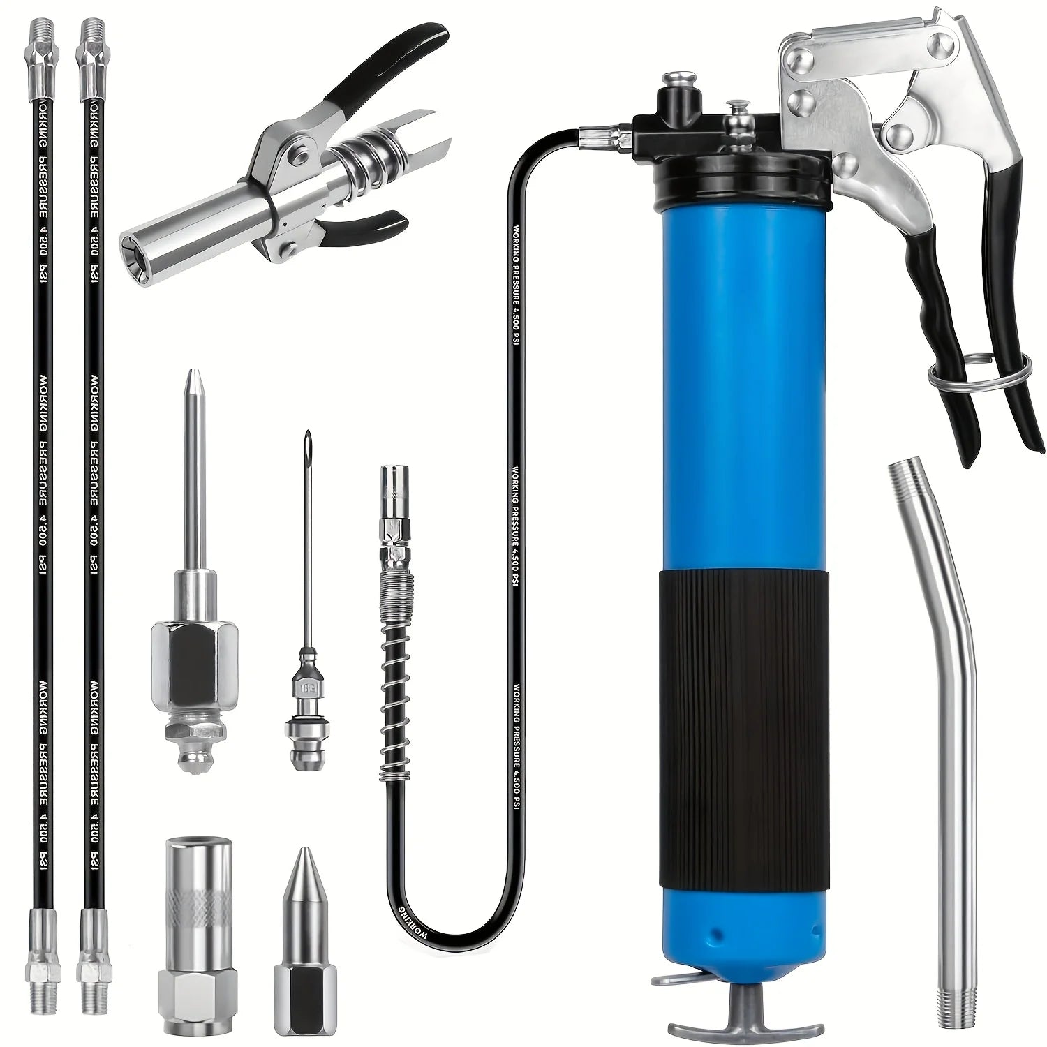 Grease Gun Kit 7000 PSI - Pistol Grip Flex Hose | Wrench Haus