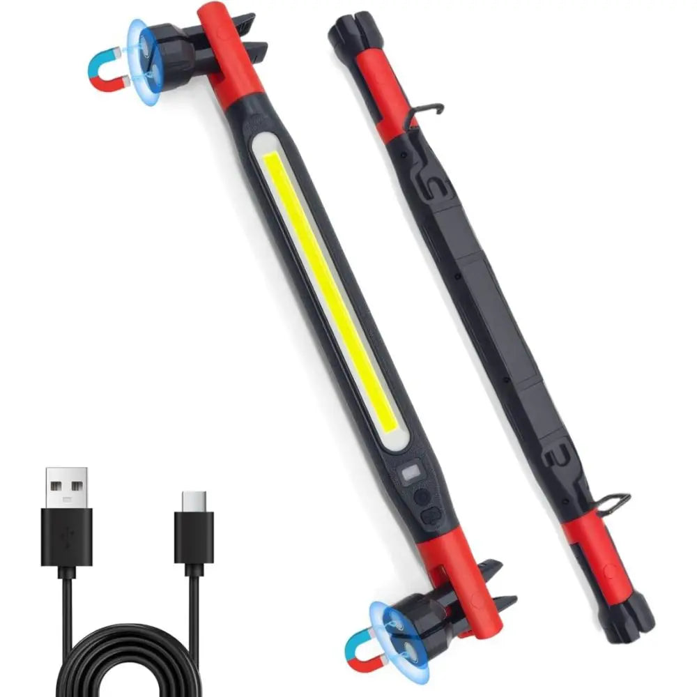 LED Magnetic Work Light - Rechargeable USB-C COB Strip Light with Magnetic Base and Hook | Wrench Haus