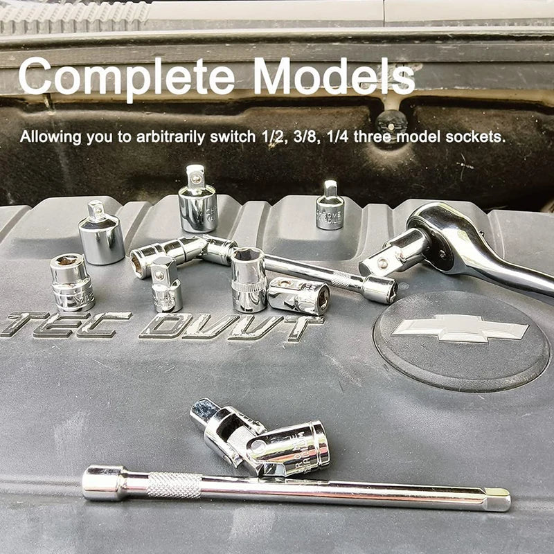 6Pc Socket Adapter Set - Universal Fitment Chrome Vanadium Steel | Wrench Haus
