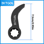 Pry bar adapter head standing upright with dimension line marking its 7.5 cm (2.95 in) height | Wrench Haus