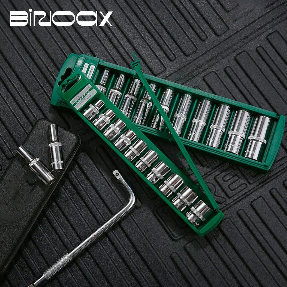 Hex Socket Set Short & Long - 1/4" 3/8" 1/2" Drive, Short & Long Versions with Green Holder Trays | Wrench Haus