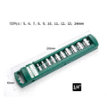 Hex Socket Set Short & Long - 10-Piece Long Set, 1/4" Drive, 5–15mm | Wrench Haus