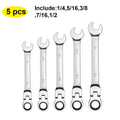 72-tooth ratchet head close-up on SAE flex-head wrench | Wrench Haus