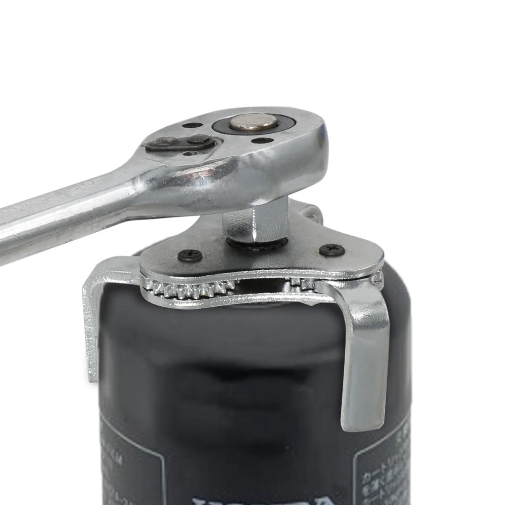 Universal 3-Jaw Adjustable Oil Filter Wrench — 2.5" to 4.5" Canister Filter Removal Tool
