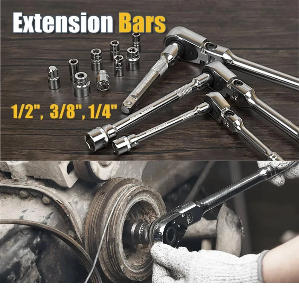 Ratchet Set - CR-MO Steel Flex Head Workshop Tool | Wrench Haus