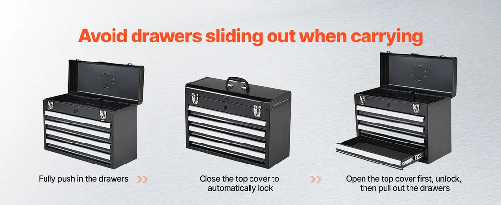 Metal Storage Chest - Auto Locking Drawer Tool Kit | Wrench Haus