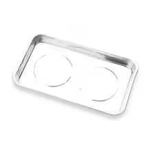 Stainless Steel Magnetic Tool Tray Medium - Two Magnets Rectangular Workshop Parts Holder | Wrench Haus