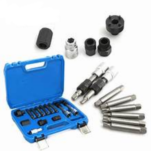 Alternator Pulley Removal Kit Open Case - 13pc HEX Torx Spline Bits Universal Fit | Wrench Haus
