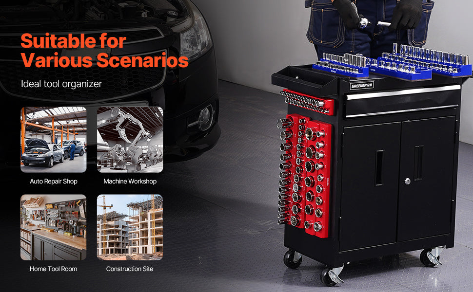 SAE Socket Organizer Tray - Magnetic Toolbox Storage Rack | Wrench Haus