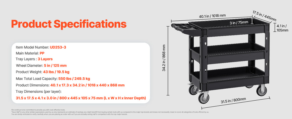 Rolling Service Cart - Ramp Gravel Rated Tool | Wrench Haus